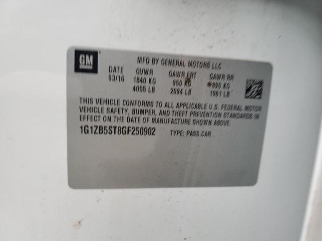 1G1ZB5ST8GF250902 - 2016 CHEVROLET MALIBU LS 白色 照片 12