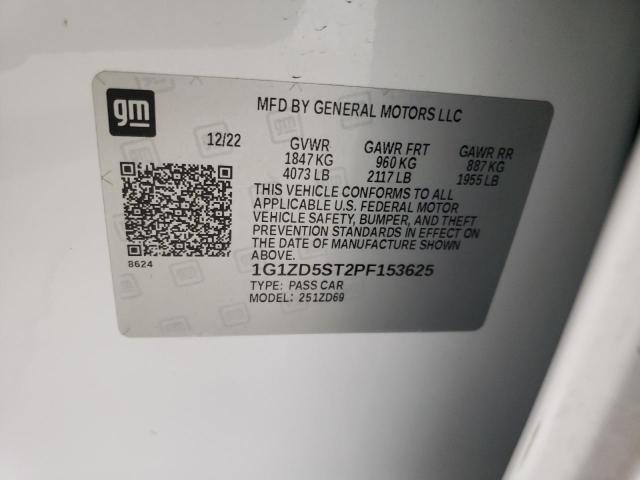 1G1ZD5ST2PF153625 - 2023 CHEVROLET MALIBU LT WHITE photo 13