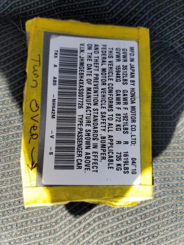 JHMGE8H4XAS007726 - 2010 HONDA FIT SPORT 银色 照片 12