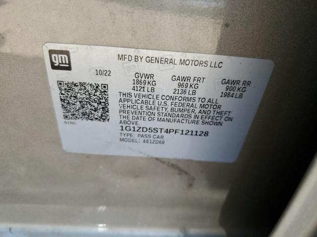 1G1ZD5ST4PF121128 - 2023 CHEVROLET MALIBU LT Gold Foto 13