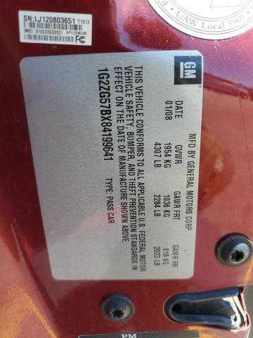 1G2ZG57BX84199641 - 2008 PONTIAC G6 BASE RED photo 12
