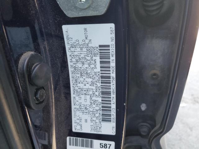 3TMLU4EN7DM104162 - 2013 TOYOTA TACOMA DOUBLE CAB BLUE photo 12