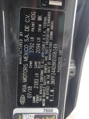 3KPF24AD8KE006149 - 2019 KIA FORTE FE 灰色 照片 12