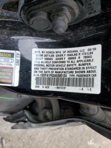 19XFA1F63AE000124 - 2010 HONDA CIVIC LX-S 黑色 照片 12