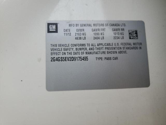 2G4GS5EV2D9175495 - 2013 BUICK REGAL PREMIUM WHITE photo 13