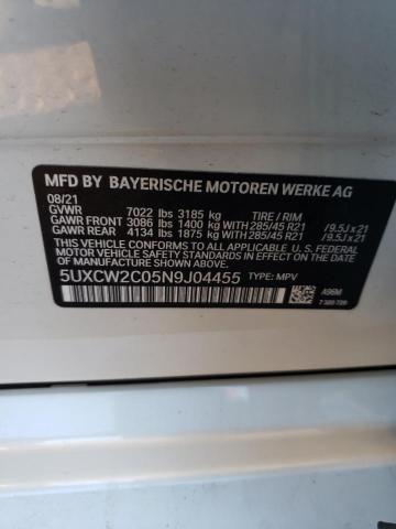 5UXCW2C05N9J04455 - 2022 BMW X7 XDRIVE40I WHITE photo 13