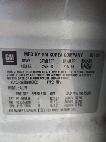 KL4CJFSB3DB190862 - 2013 BUICK ENCORE CONVENIENCE Gümüş foto 14