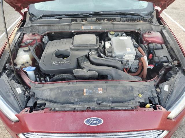 3FA6P0RU9GR277516 - 2016 FORD FUSION TITANIUM HEV RED photo 11