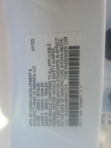 19UDE4H39PA017216 - 2023 ACURA INTEGRA A-SPEC Weiß Foto 12