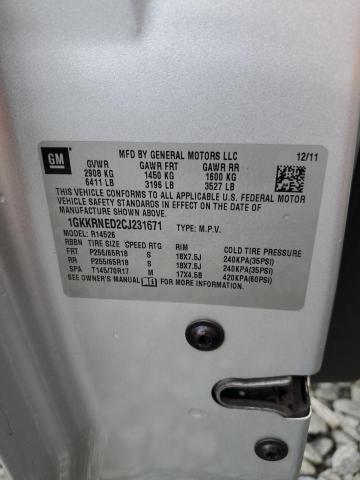 1GKKRNED2CJ231671 - 2012 GMC ACADIA SLE ვერცხლისფერი ფოტო 13