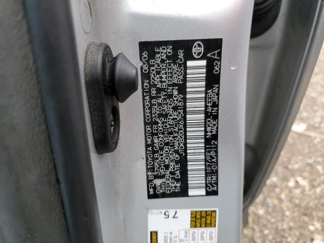 JTDKB20UX67541879 - 2006 TOYOTA PRIUS ვერცხლისფერი ფოტო 12