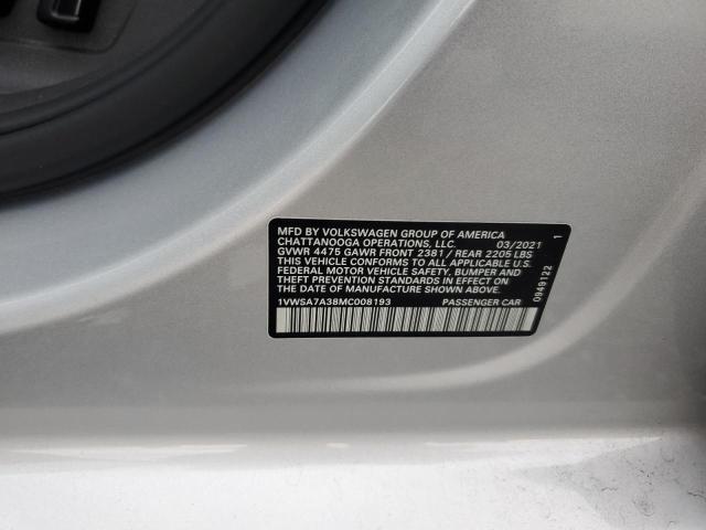 1VWSA7A38MC008193 - 2021 VOLKSWAGEN PASSAT SE SILVER photo 13