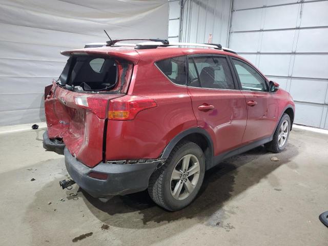 2T3RFREV4FW364506 - 2015 TOYOTA RAV4 XLE RED photo 3