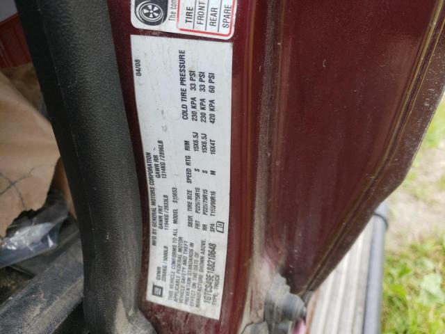 1GTCS49E3882V0648 - 2008 GMC CANYON SLE MAROON photo 9