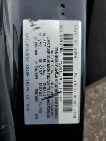 JM1BL1L71D1718834 - 2013 MAZDA 3 I BLACK photo 12