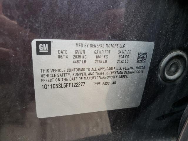 1G11C5SL6FF122277 - 2015 CHEVROLET MALIBU 1LT GRAY photo 12