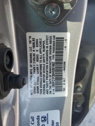 19XFC1F30HE001662 - 2017 HONDA CIVIC EX SILVER photo 12