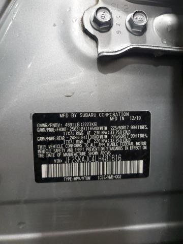 JF2SKAJC4LH481816 - 2020 SUBARU FORESTER PREMIUM SILVER photo 14