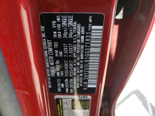 5XYZU3LB1GG371831 - 2016 HYUNDAI SANTA FE SPORT RED photo 13