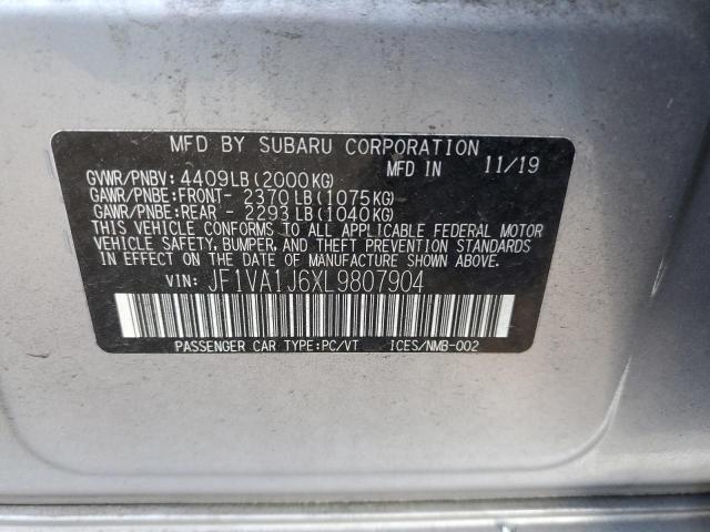 JF1VA1J6XL9807904 - 2020 SUBARU WRX LIMITED SILVER photo 12