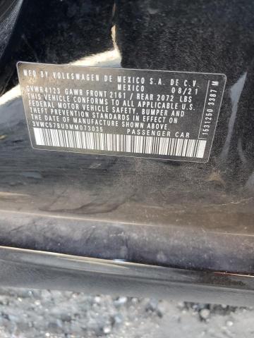 3VWC57BU9MM073035 - 2021 VOLKSWAGEN JETTA S 黑色 照片 12