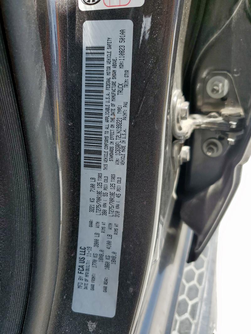 1C6SRFLT2LN199221 - 2020 RAM 1500 REBEL GRAY photo 13