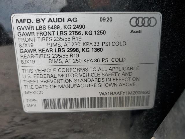 WA1BAAFY1M2005592 - 2021 AUDI Q5 PREMIUM PLUS BLACK photo 14