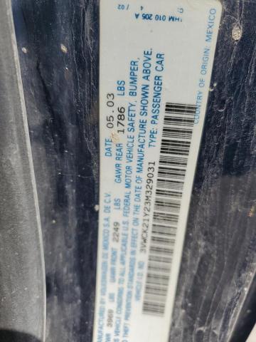 3VWCK21Y23M329031 - 2003 VOLKSWAGEN NEW BEETLE GLS 黑色 照片 13