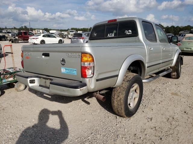 5TEGN92N14Z329454 - 2004 TOYOTA TACOMA DOUBLE CAB PRERUNNER SILVER photo 4