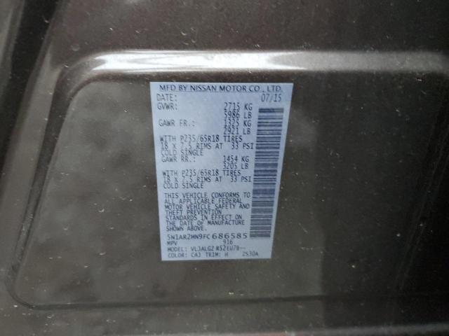 5N1AR2MN9FC686585 - 2015 NISSAN PATHFINDER S BROWN photo 13