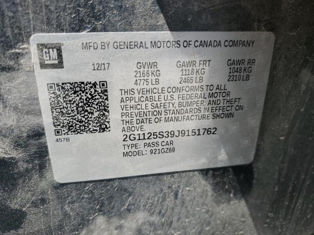 2G1125S39J9151762 - 2018 CHEVROLET IMPALA PREMIER GRAY photo 12