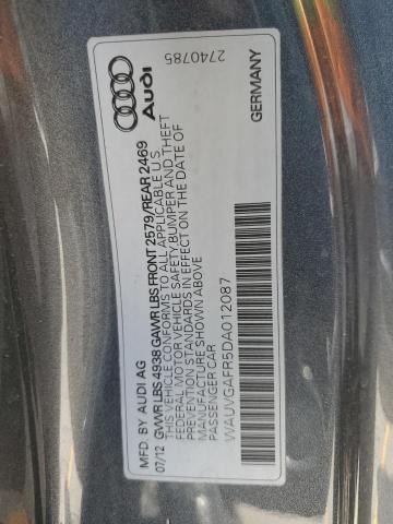 WAUVGAFR5DA012087 - 2013 AUDI S5 PRESTIGE Boz foto 13