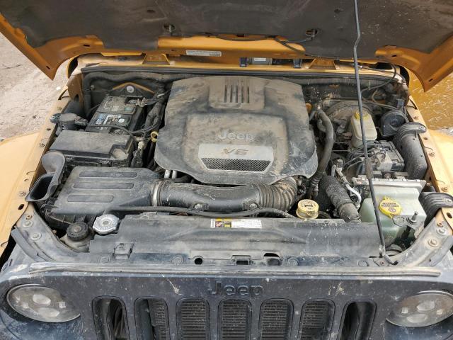 1C4BJWEG7EL302485 - 2014 JEEP WRANGLER U SAHARA GOLD photo 11