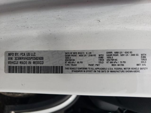 3C6MRVHG5PE562409 - 2023 RAM PROMASTER 3500 HIGH თეთრი ფოტო 13