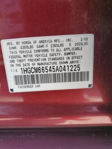 1HGCM66545A041225 - 2005 HONDA ACCORD EX Bordeaux photo 13