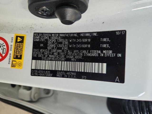 5TDJZRFH9JS525987 - 2018 TOYOTA HIGHLANDER SE თეთრი ფოტო 13