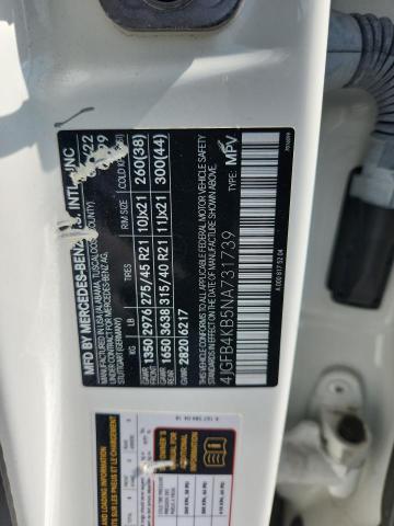 4JGFB4KB5NA731739 - 2022 MERCEDES-BENZ GLE 350 4MATIC WHITE photo 14