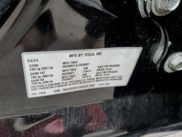 7SAYGDEF0RA281380 - 2024 TESLA MODEL Y Siyah fotoğraf 13