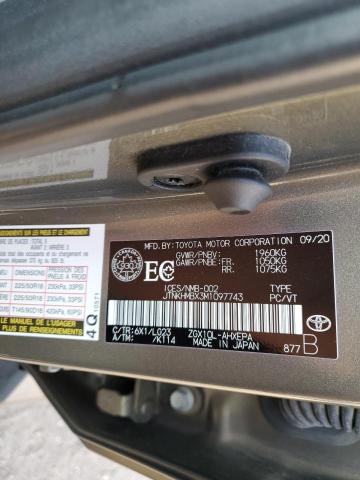 JTNKHMBX3M1097743 - 2021 TOYOTA C-HR XLE ნაცრისფერი ფოტო 14