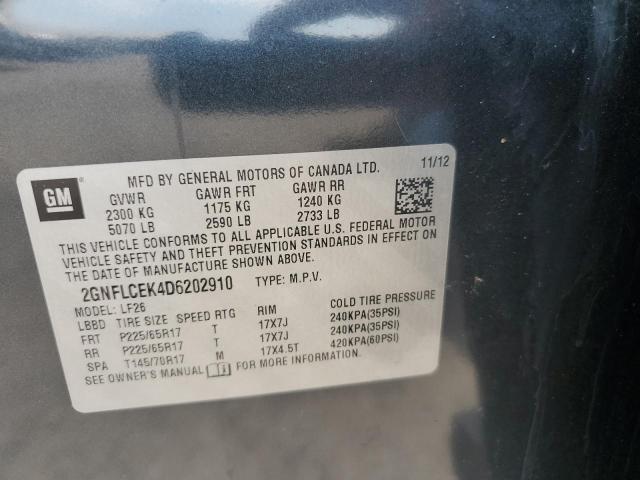 2GNFLCEK4D6202910 - 2013 CHEVROLET EQUINOX LS CHARCOAL photo 13