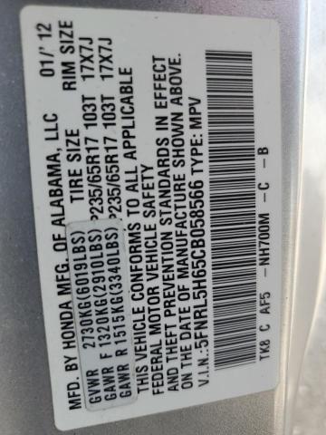 5FNRL5H65CB058566 - 2012 HONDA ODYSSEY EXL Gümüş foto 14