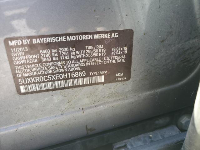 5UXKR0C5XE0H16869 - 2014 BMW X5 XDRIVE35I GRAY photo 13