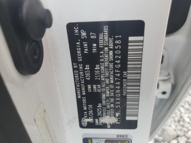 5XXGN4A74FG420581 - 2015 KIA OPTIMA EX Ақ фото 13