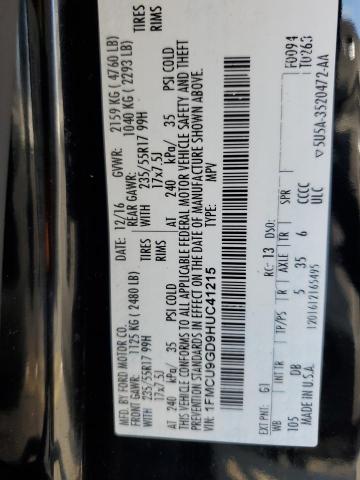 1FMCU9GD9HUC41215 - 2017 FORD ESCAPE SE BLACK photo 13