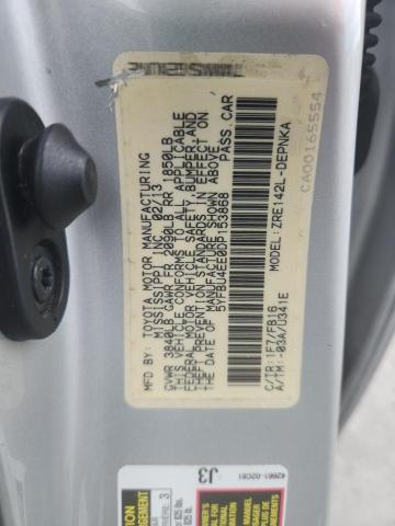 5YFBU4EE0DP153868 - 2013 TOYOTA COROLLA BASE Күміс фото 12