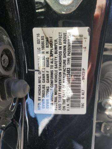 19XFC1F37GE013483 - 2016 HONDA CIVIC EX BLACK photo 12