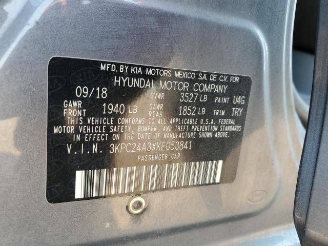 3KPC24A3XKE053841 - 2019 HYUNDAI ACCENT SE 灰色 照片 12