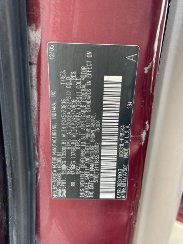 5TBET34116S515802 - 2006 TOYOTA TUNDRA DOUBLE CAB SR5 RED photo 10