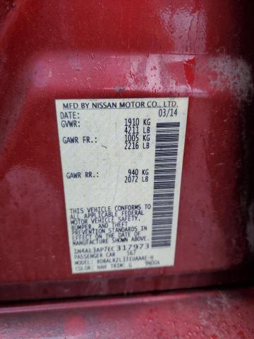 1N4AL3AP7EC317973 - 2014 NISSAN ALTIMA 2.5 RED photo 12