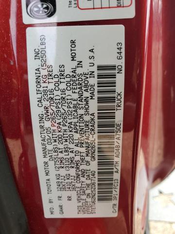 5TETU62N25Z067140 - 2005 TOYOTA TACOMA PRERUNNER ACCESS CAB MAROON photo 12